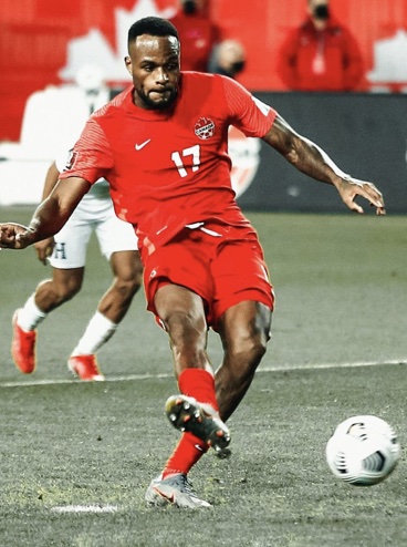 Cyle Larin during the match.
